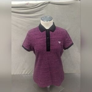 Fred Perry Women's Heather Plum Polo with Black Trim